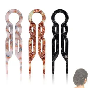 3pcs French Hair Pins, U-Shaped Hairpins for Women Girls Acetate Sticks Styling Accessories, Perfect for Buns Thick Fine and Long Hair