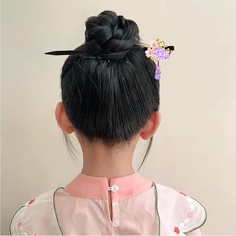8 Pieces Vintage Retro  Flower Wooden Hair Sticks with Bead Pendants Hair Pins Forks Chopsticks Headpieces for Women Girls Teens Buns Updos