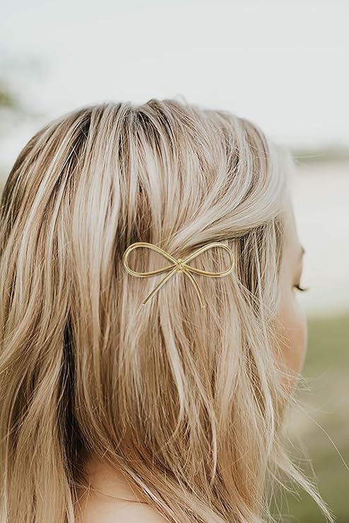 4Pcs Metal Bow Hair Clips: Chic Minimalist Hairpins and Barrettes for Women and Girls - Stylish Gift Set