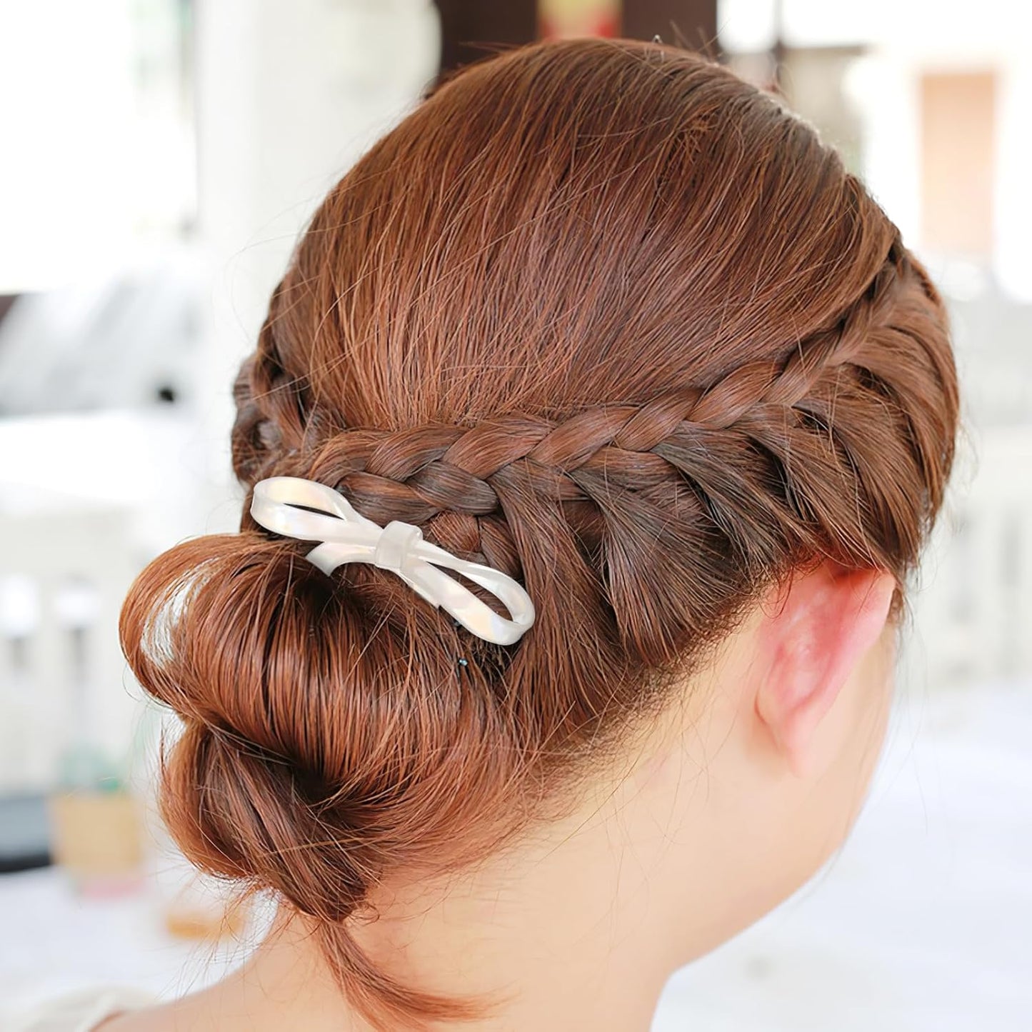 Hair Pin Bow Hairpin U Shaped Hairpins French Twist Wavy Hair Clips Bun Sticks Acetate Hair Fork Hair Accessories for Women Styling Thin Thick Hair - 2 Pack