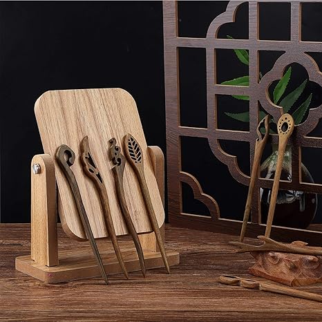 8 Pieces Wooden Hair Sticks Hair Chopstick for Women Bun Maker, Chopstick Hairpin for Women Handmade Chignon Maker Accessories(Classic Pattern)