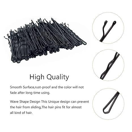 100PCS 2Inches Hair Pins Kit Secure Hold Bobby Pins Clips for Women Girls and Hairdressing Salon With Clear Storage Box(Black)