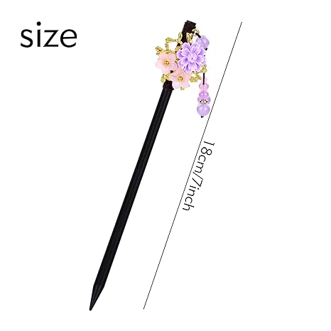 8 Pieces Vintage Retro  Flower Wooden Hair Sticks with Bead Pendants Hair Pins Forks Chopsticks Headpieces for Women Girls Teens Buns Updos