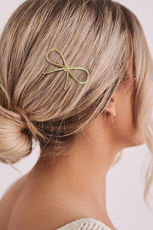 4Pcs Metal Bow Hair Clips: Chic Minimalist Hairpins and Barrettes for Women and Girls - Stylish Gift Set